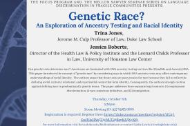 Genetic Race lecture Jones and Roberts flyer